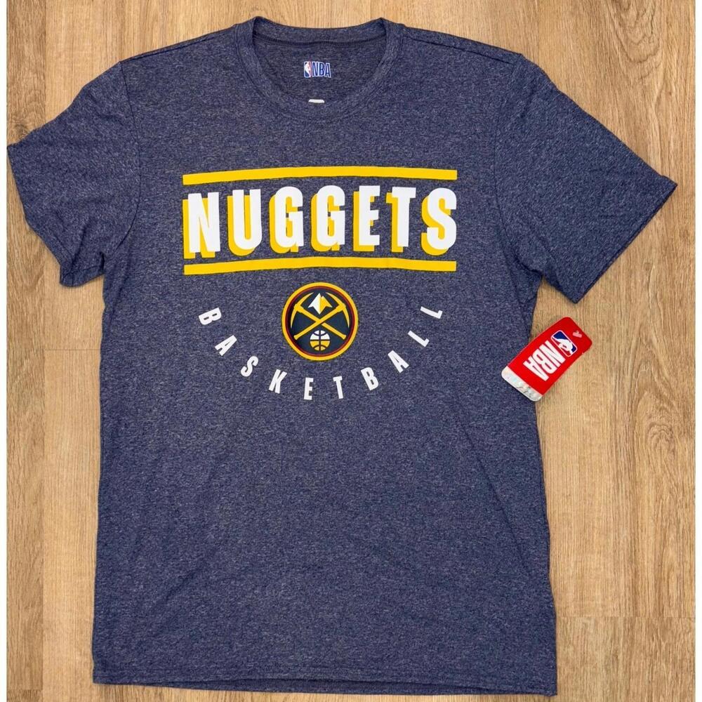 Nwt Mens Denver Nuggets Nba Apparel Tee - Medium - Heathered Blue 1